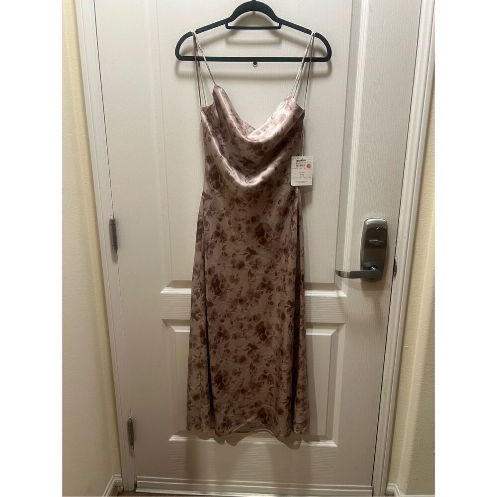NIA MELANIE Satin maxi dress - TRUFFLE size S NWT$108 - Picture 6 of 6